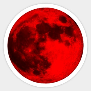 Full Moon Space Art -Red Moon- Sticker